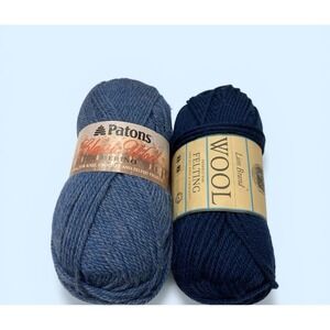 Patons Classic Wool Merino Yarn New Denim Lion Brand Felting Midnight Blue DIY